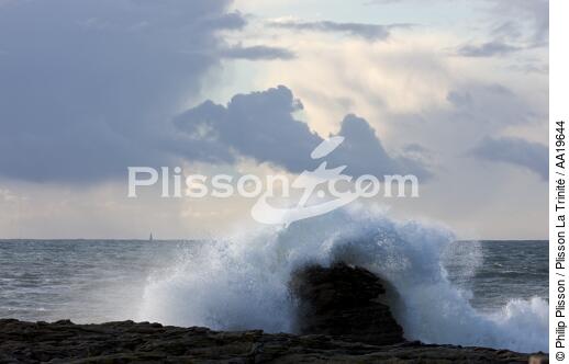 La côte sauvages de Quiberon - © Philip Plisson / Plisson La Trinité / AA19644 - Nos reportages photos - Falaise