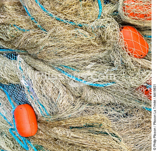 Fishing nets. - © Philip Plisson / Plisson La Trinité / AA19831 - Photo Galleries - Sea decoration