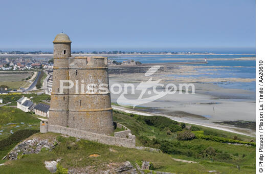 Le fort de la Hougue. - © Philip Plisson / Plisson La Trinité / AA20610 - Nos reportages photos - Manche [La]