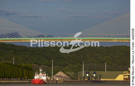 The bridge Brotonne. - © Philip Plisson / Plisson La Trinité / AA22028 - Photo Galleries - Suspended bridge