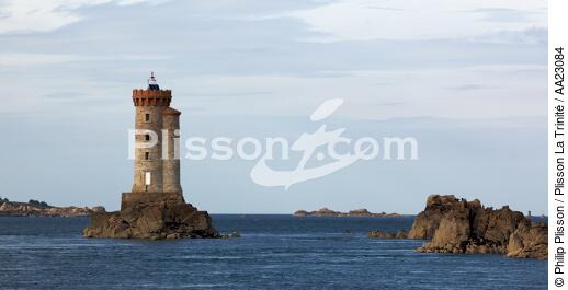 Le phare de la Croix à l'entrée du Trieux - © Philip Plisson / Plisson La Trinité / AA23084 - Nos reportages photos - Rivière