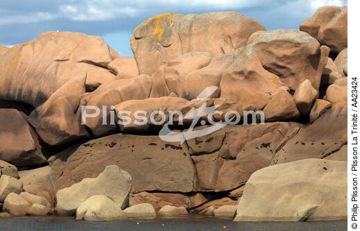 Ploumanac'h sur la côte de granit rose. - © Philip Plisson / Plisson La Trinité / AA23424 - Nos reportages photos - Côtes d'Armor