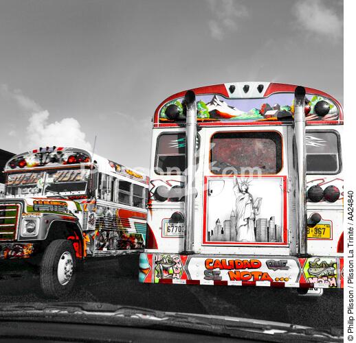 Panama City bus - © Philip Plisson / Plisson La Trinité / AA24840 - Nos reportages photos - Transport routier