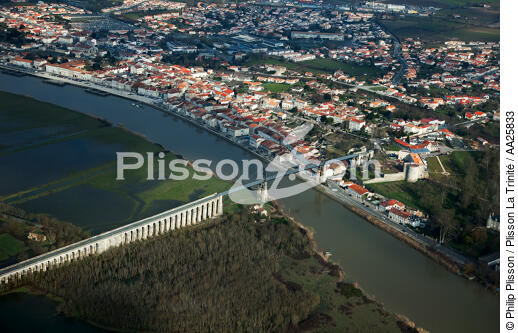 Tonnay Charente - © Philip Plisson / Plisson La Trinité / AA25833 - Nos reportages photos - Pont suspendu