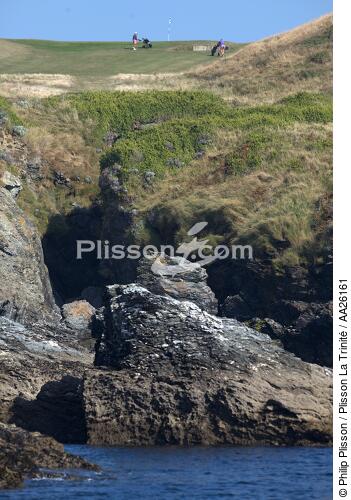 Golf on Belle Ille island - © Philip Plisson / Plisson La Trinité / AA26161 - Photo Galleries - Rock