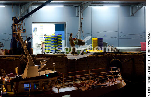 The fishing port of Lorient Kéroman. - © Philip Plisson / Plisson La Trinité / AA26532 - Photo Galleries - Night