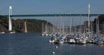 La Roche-Bernard. © Philip Plisson / Plisson La Trinité / AA26760 - Nos reportages photos - Pont suspendu