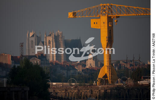On the quays of Nantes - © Philip Plisson / Plisson La Trinité / AA27168 - Photo Galleries - Crane