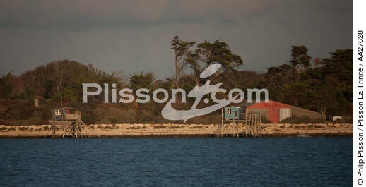 Island Madame cabins - © Philip Plisson / Plisson La Trinité / AA27628 - Photo Galleries - Square fishing net