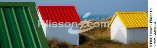 Cabanes de Gouville-sur-mer - © Philip Plisson / Plisson La Trinité / AA28354 - Nos reportages photos - Manche [La]