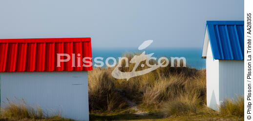 Cabanes de Gouville-sur-mer - © Philip Plisson / Plisson La Trinité / AA28355 - Nos reportages photos - Dune