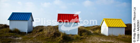 Cabanes de Gouville-sur-mer - © Philip Plisson / Plisson La Trinité / AA28361 - Nos reportages photos - Dune