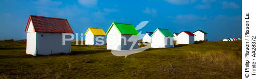 Cabanes de Gouville-sur-mer - © Philip Plisson / Plisson La Trinité / AA28372 - Nos reportages photos - Manche [La]