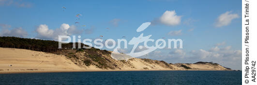The dune du Pilat - © Philip Plisson / Plisson La Trinité / AA29742 - Photo Galleries - Paraglider