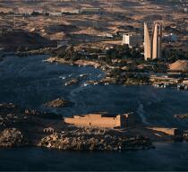 Le temple de Kalabcha près du barrage d'Assouan © Philip Plisson / Plisson La Trinité / AA30311 - Nos reportages photos - L'Egypte vue du ciel