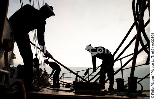 L'Ecole des Mousse à bord du Belem - © Philip Plisson / Plisson La Trinité / AA32604 - Nos reportages photos - Les Grands voiliers