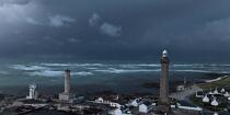 La tempête Joachim sur les côtes bretonnes. © Philip Plisson / Plisson La Trinité / AA32873 - Nos reportages photos - Mer