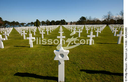 American cemetery, Omaha beach - © Philip Plisson / Plisson La Trinité / AA33480 - Photo Galleries - Religious monument