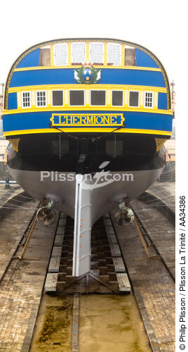 L' Hermione - © Philip Plisson / Plisson La Trinité / AA34386 - Nos reportages photos - Elément d'un bateau