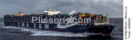 The container door Marco Polo - © Philip Plisson / Plisson La Trinité / AA35948 - Photo Galleries - Containerships, the excess