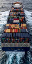 The container door Marco Polo © Philip Plisson / Plisson La Trinité / AA35952 - Photo Galleries - CMA CGM Marco Polo