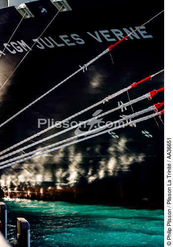 CMA CGM Jules Verne - © Philip Plisson / Plisson La Trinité / AA36651 - Nos reportages photos - Porte-conteneurs