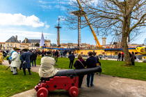 The installation of the masts of the Hermione, Rochefort © Philip Plisson / Plisson La Trinité / AA37037 - Photo Galleries - Elements of boat