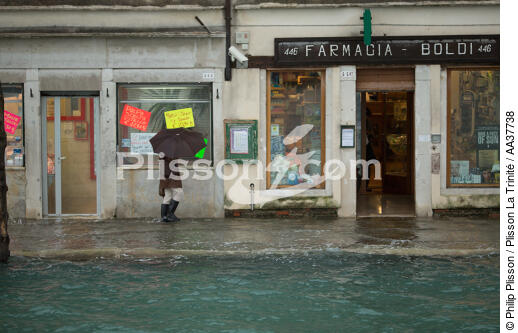 High tide in Venice - © Philip Plisson / Plisson La Trinité / AA37738 - Photo Galleries - Town [It]