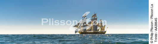 L'Hermione at sea - © Philip Plisson / Plisson La Trinité / AA38645 - Photo Galleries - Frigate
