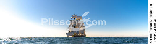 L'Hermione en navigation - © Philip Plisson / Plisson La Trinité / AA38646 - Nos reportages photos - Vieux gréement