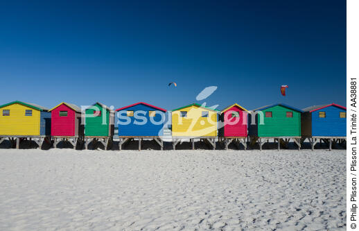 Muizenberg beach - © Philip Plisson / Plisson La Trinité / AA38881 - Photo Galleries - Beach cabin