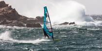 © Philip Plisson / Plisson La Trinité / AA39614 Planche à voile à la Torche dans le Finistère - Nos reportages photos - Sport et loisir
